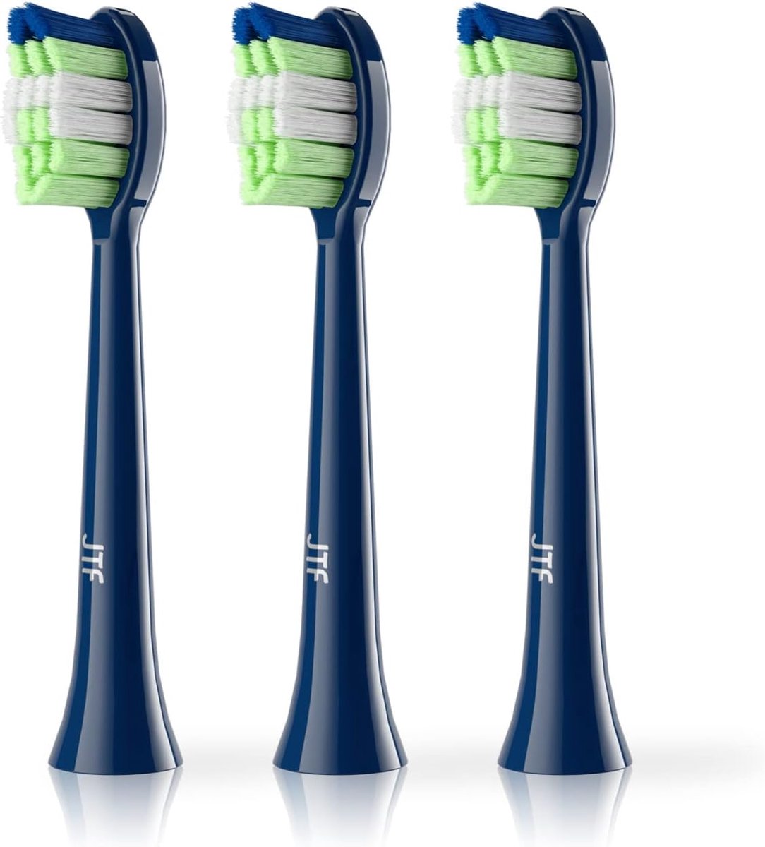 Thijox - 3 stuks elektrische tandenborstel opzetborstels voor JTF, medium zachte borstelkoppen, vervangbare borstels, blauw, hygiënisch, geschikt voor