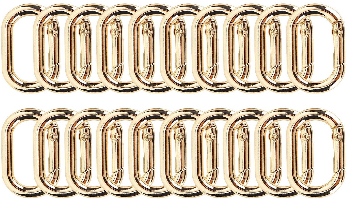 Dailygoods- Veergespen 20 Stuks - Ovaal 23 mm - Karabijnhaak - Clip - Legering - Lichtgewicht/Duurzaam
