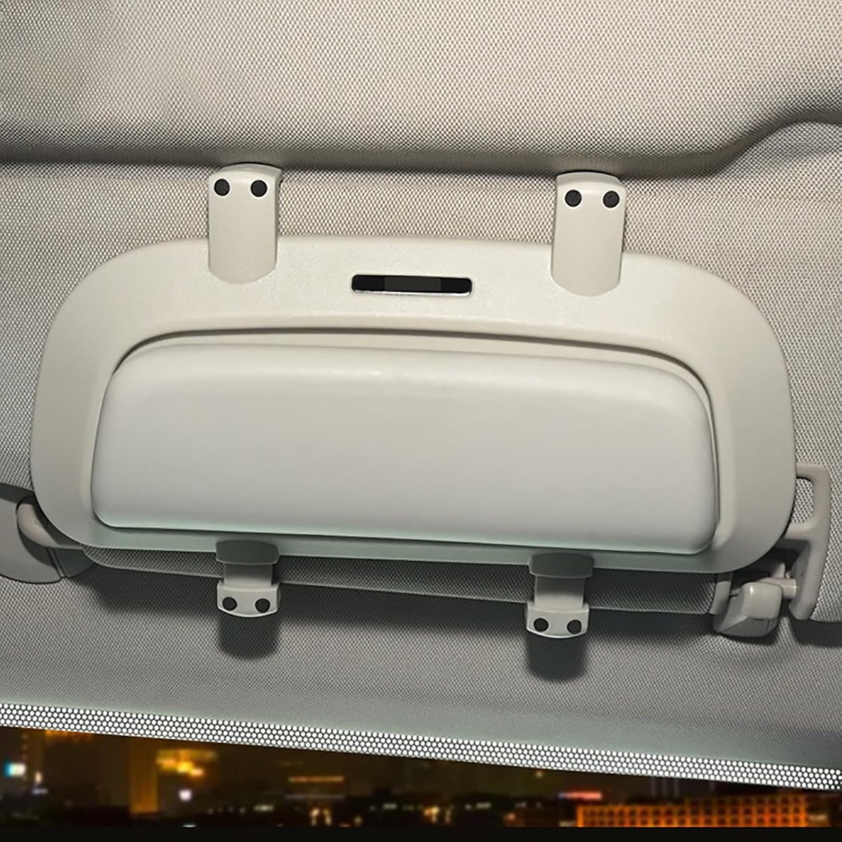 Auto Zonnebrilhouder - Brillenkoker Organizer - Veilig Opbergen - Multifunctioneel Ontwerp - Universeel Model - Grijs
