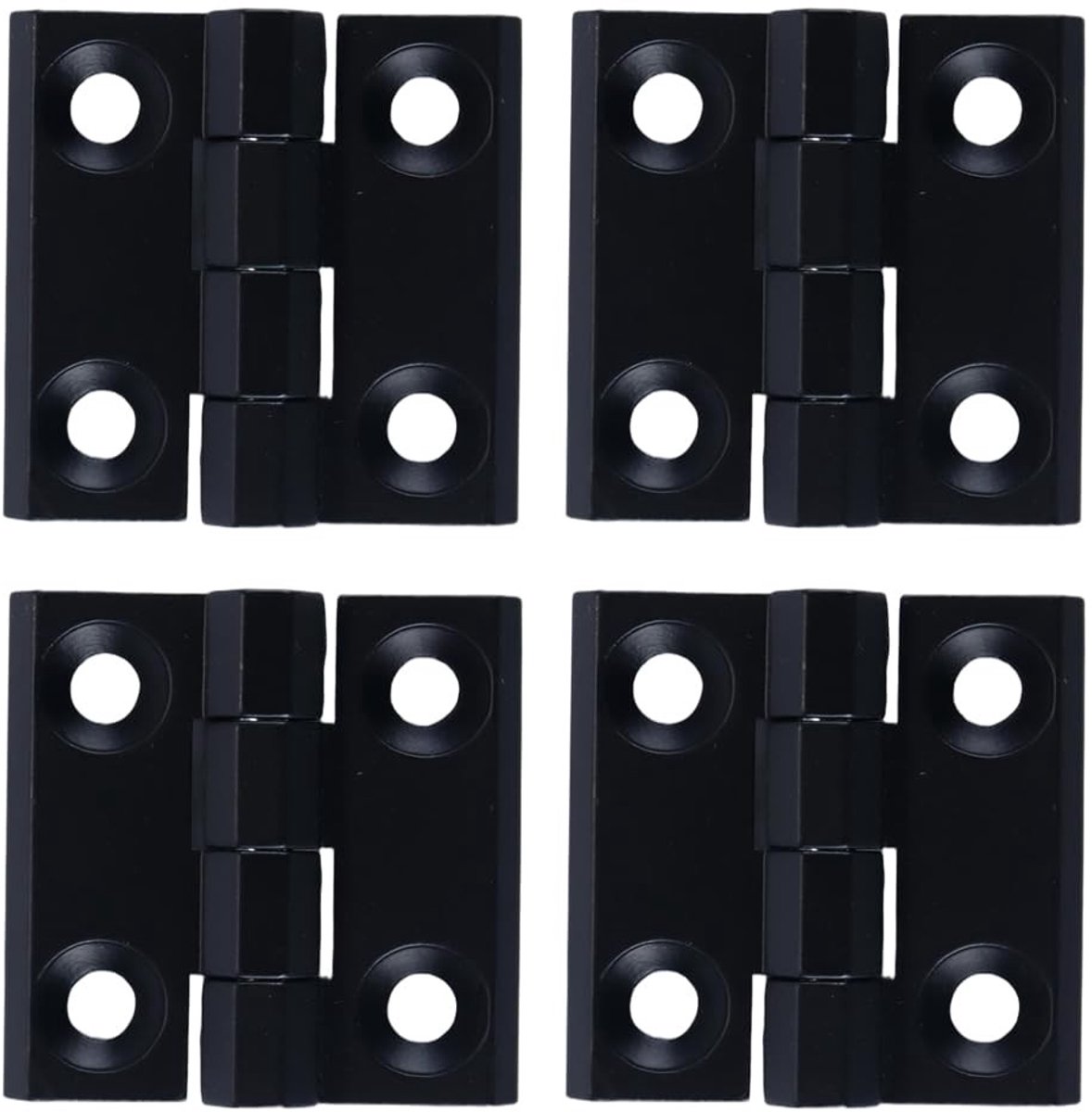Dailygoods- Scharnieren Zwart 4 Stuks - Deur Scharnieren - Kleine Scharnieren - Zinklegering/Aluminium - Duurzaam Roestvrij Staal - 50x50mm Afmetingen - Deurscharnier