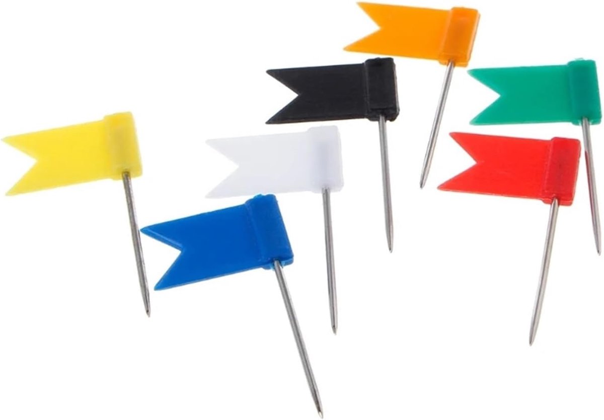 Punaises Gemengde Kleur - Duim Tacks - Kantoor Organisatie - Robuuste Geïntegreerde Bouw - 200 Stuks - Transparant