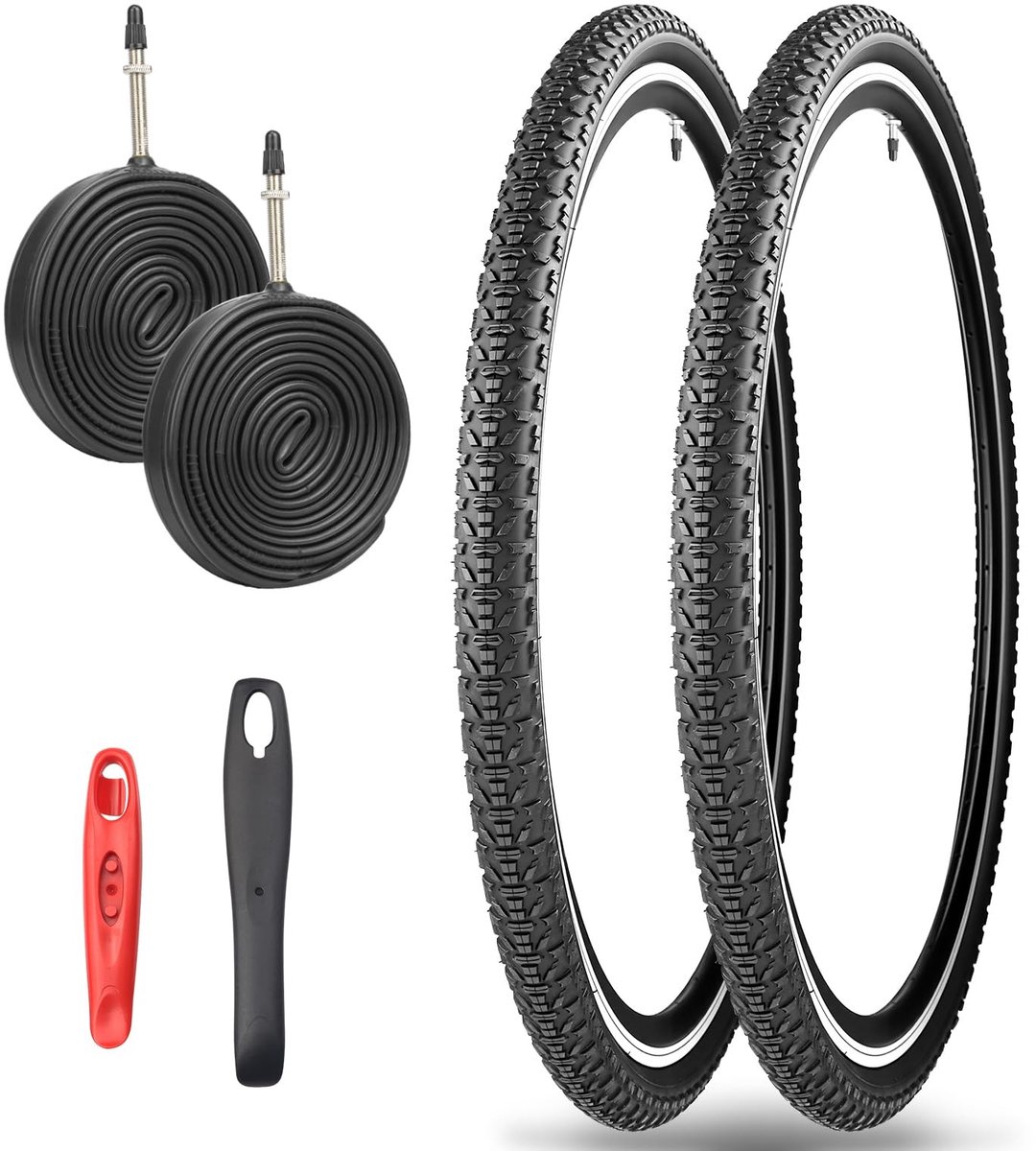 Dailygoods- Fietsbanden 700 x 40c - 28 x 1,60 inch - FV 48 mm Ventiel - Hoogwaardig Rubber - Bandenlichters - Premium voor Racefietsen - Racefietsbanden