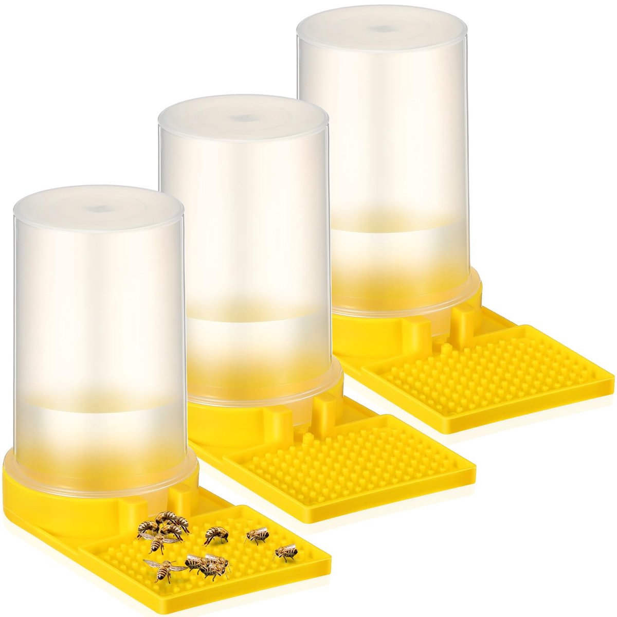 Bijen Waterdispenser Set van 3 - 500 ml Automatische Bijenvoeder voor Bijenkorf - Transparante Bijen Drinkbak met Waterreservoir - Bijenteelt Accessoires