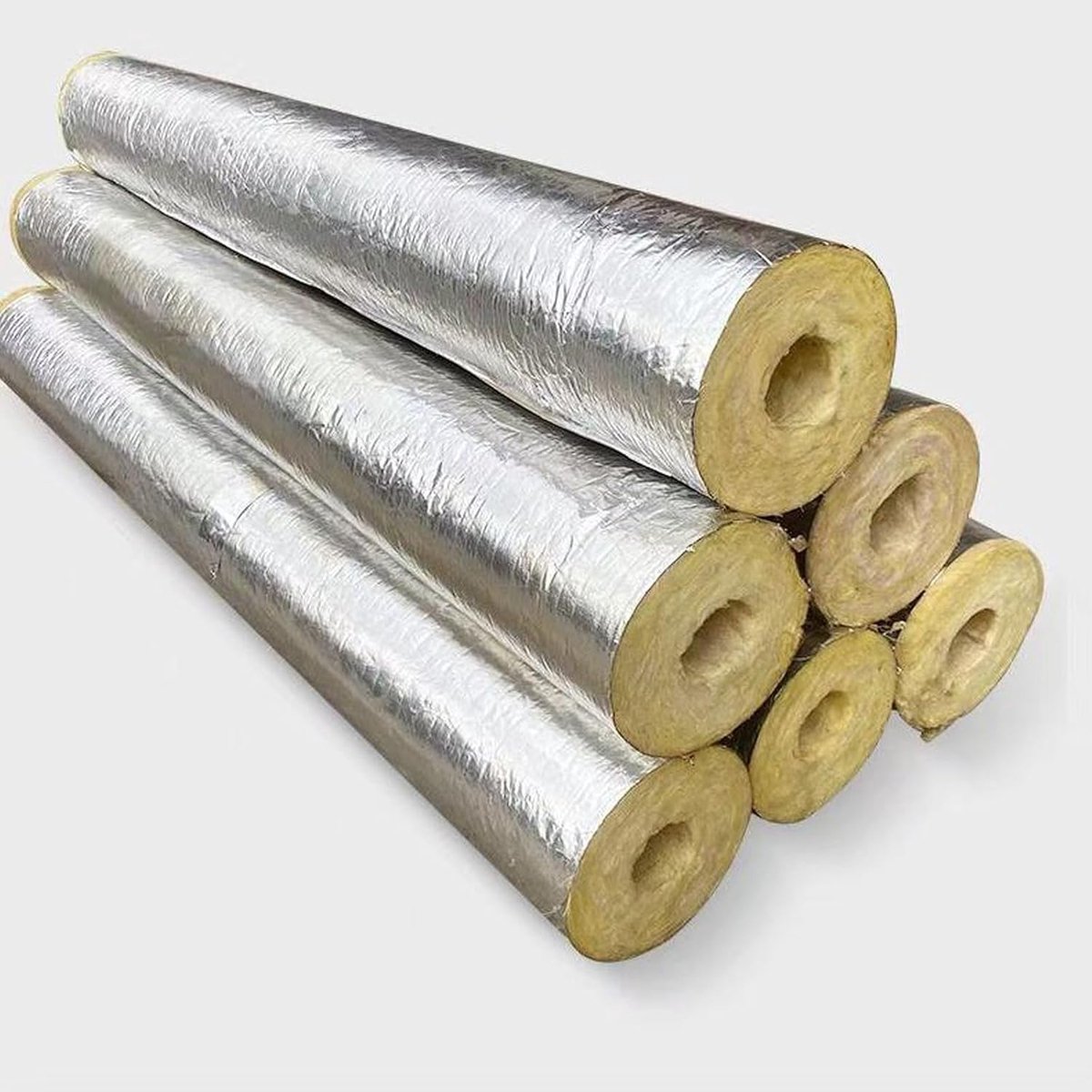 Isolatiebuis Glaswol - Leidingisolatie Bescherming - Leidingen Isoleren - Vlamvertragend Zelfdovend - ID60mm x T50mm - Grijs