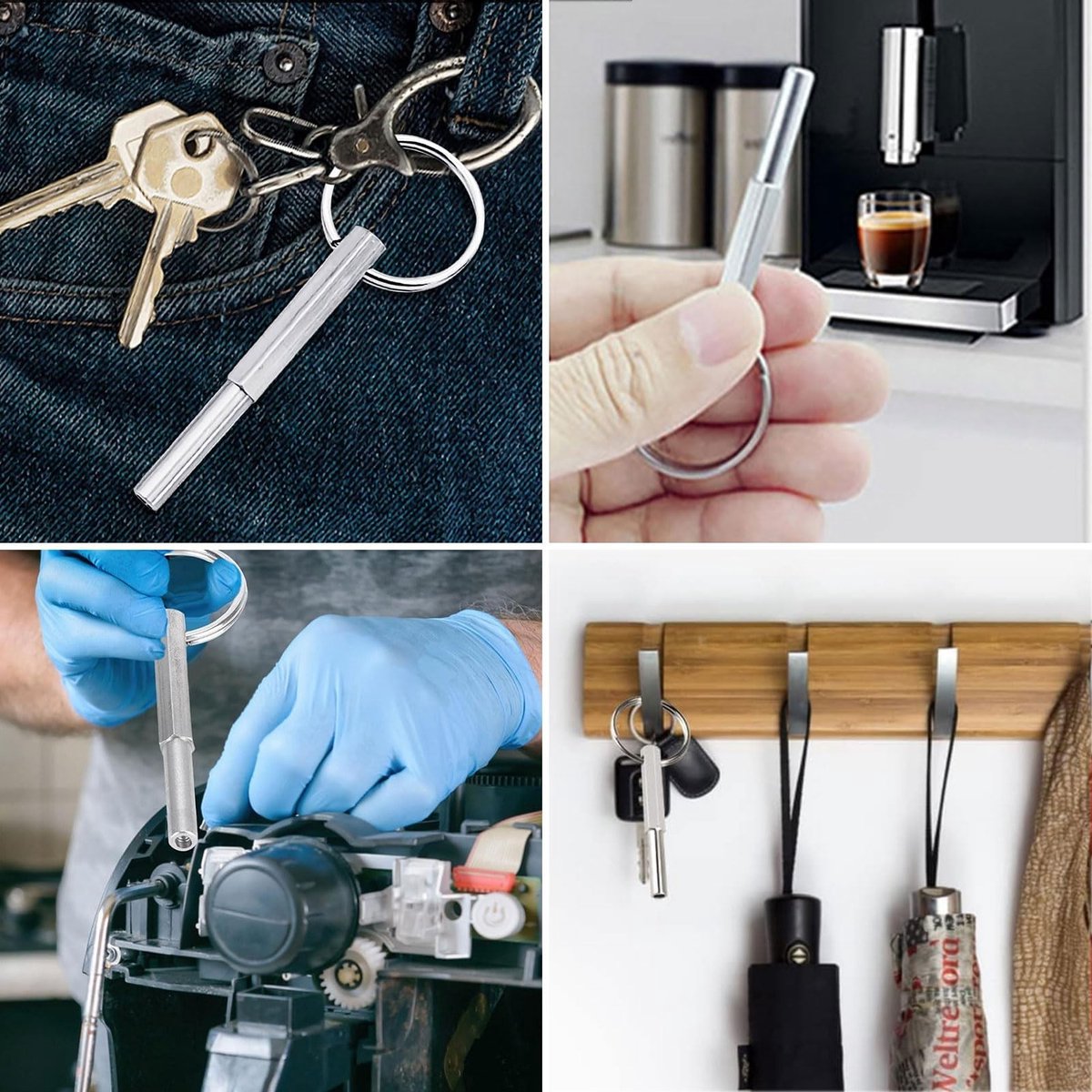 Dailygoods - Jura Ovale kopsleutel, ovale kopsleutel met sleutelring, ovale kopsleutel Jura, koffiezetapparaten ovale kop reparatie gereedschap, voor Jura/Krups/Aeg volautomatische koffiemachines thumbnail 4