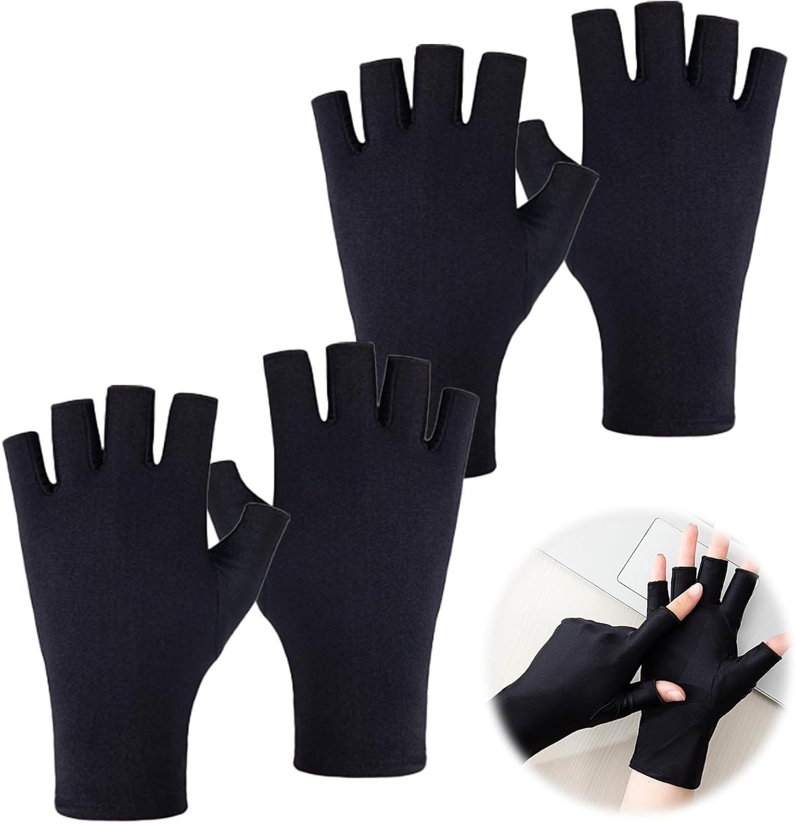 Professionele UV-beschermingshandschoenen voor manicures, vingerloze handschoenen voor kunsthuidverzorging en bescherming tegen zonneschade