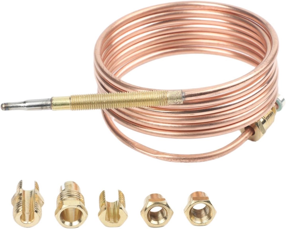 Thermokoppel Vervanging - Gas Aansluiting - Apparaat Veiligheid - Snelle Temperatuur Sensing - 120cm Lengte - Metaal