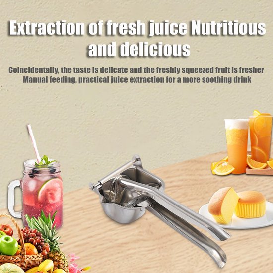 Dailygoods- Sapcentrifuge Handmatig - Citruspers RVS - Fruitpers - Ergonomische Handgreep - Ideaal voor Citrusvruchten - Afmetingen 23 x 12 x 8 cm — afbeelding 5