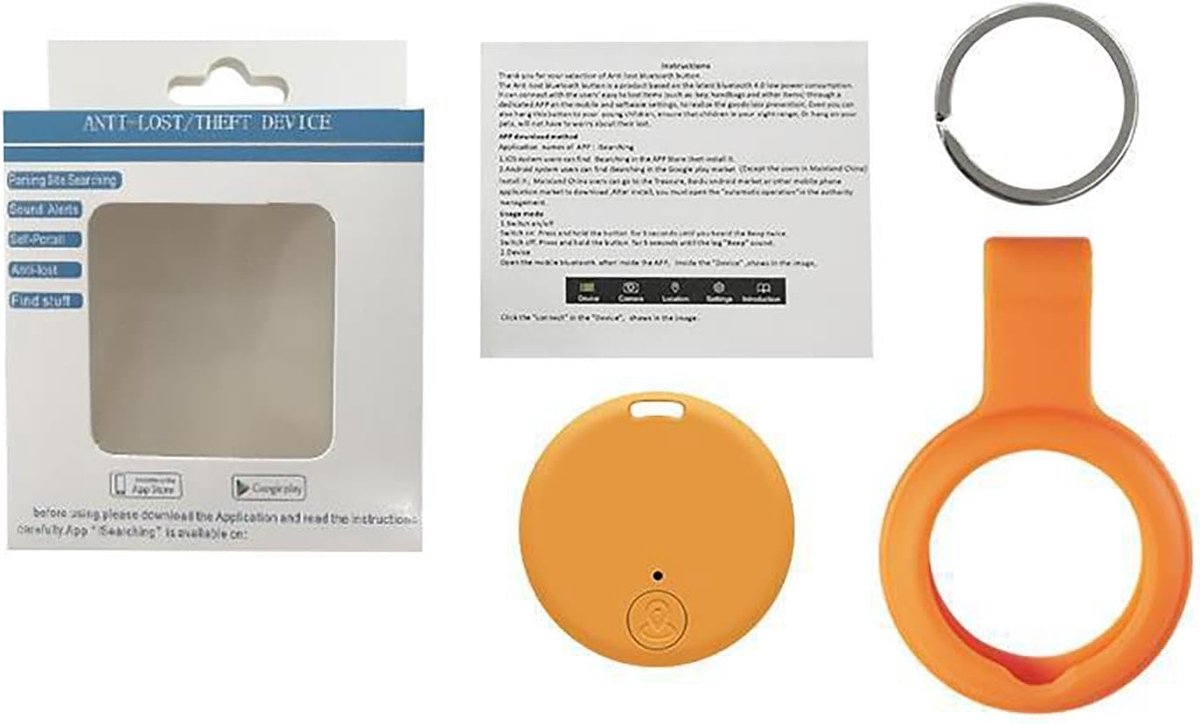 Huisdier Tracker - Volgapparaat Sleutels - Voorwerpen Vinden - Alarm Herinnering - 3.8 cm Diameter - Zwart