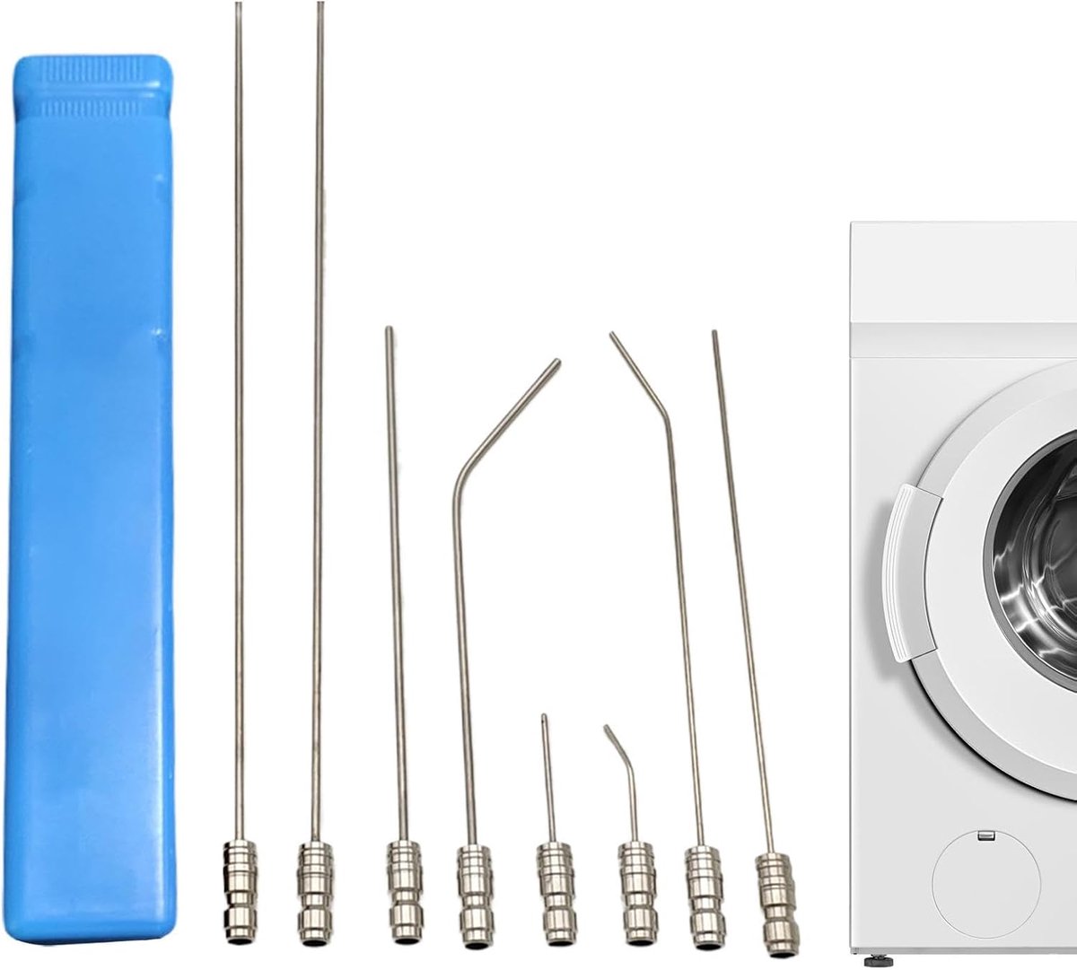 Hogedrukreiniger Nozzle Tips - Spleetreiniger Naaldtips - Moeilijk Bereikbaar Reinigen - Zonder Demontage - Tot 41cm Lang - Zilver