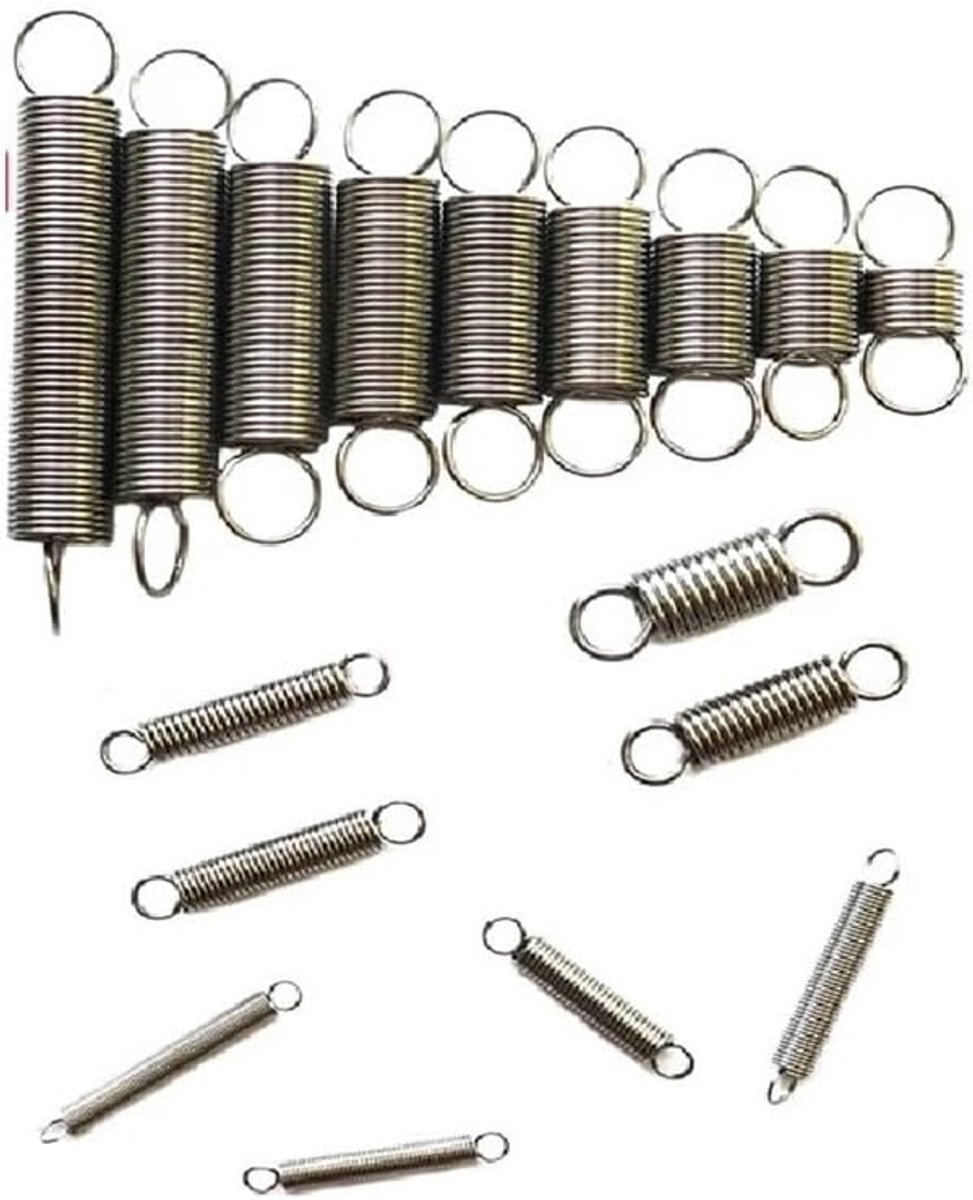 Metalen Trekveren - Roestvrijstalen Veren - Reparaties Uitvoeren - 304 RVS Materiaal - 10 Stuks - Zilverkleurig
