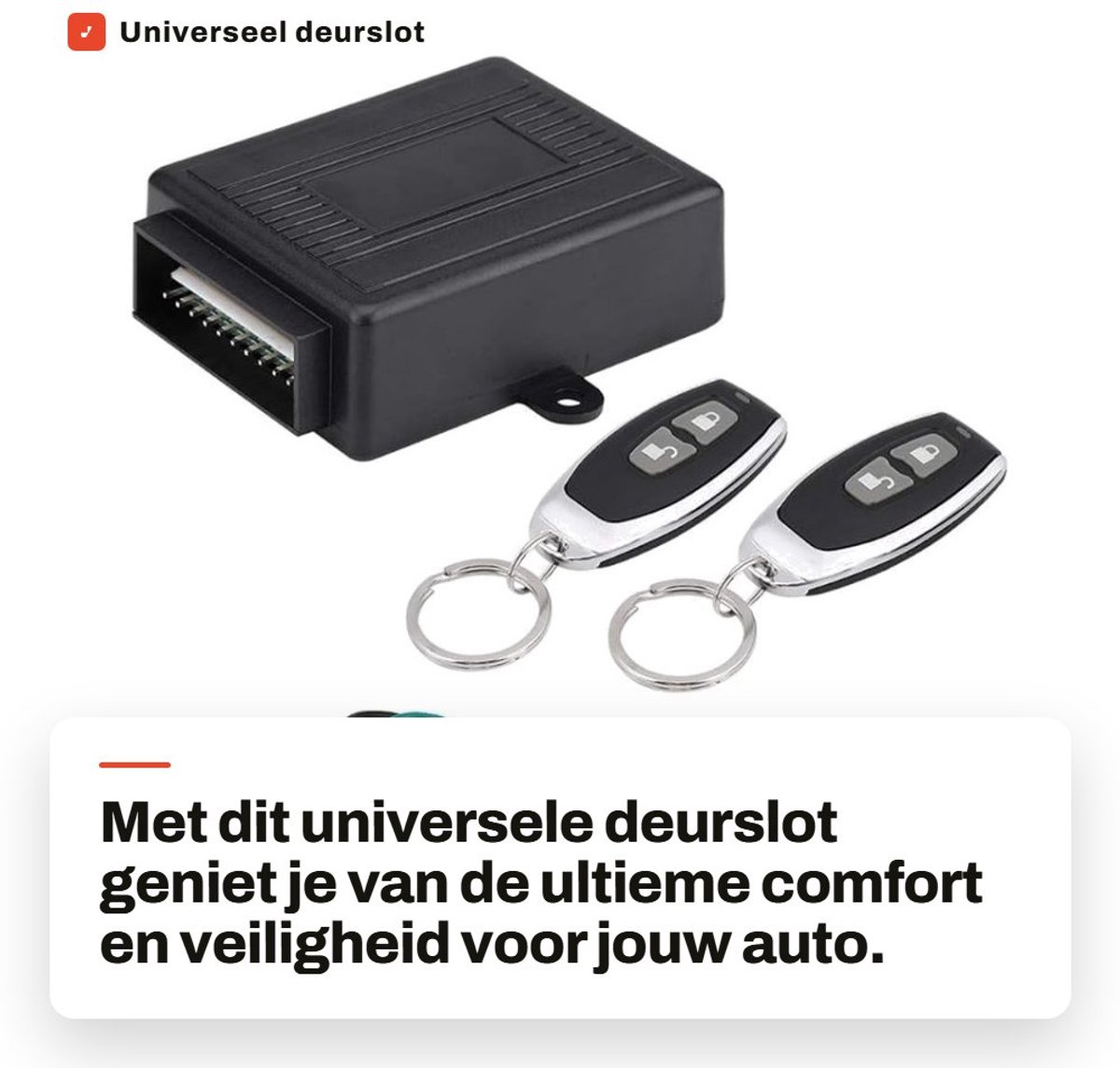 Dailygoods - Universeel deurslot - Sleutelloos toegangssysteem - Centrale vergrendeling - Afstandsbedieningsset - Veiligheid - Auto en voertuig