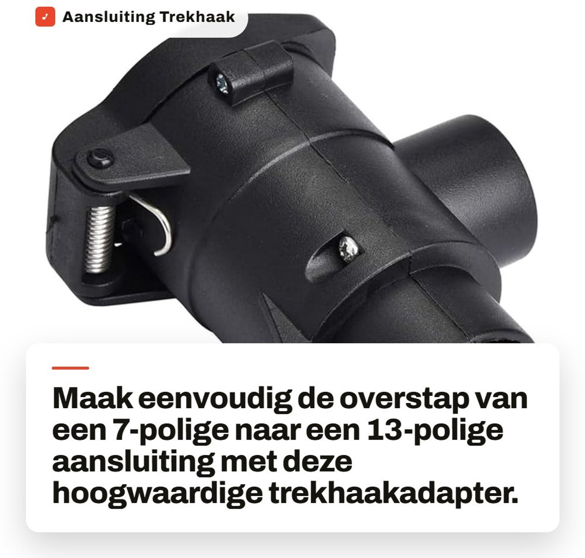 Dailygoods - Aansluiting Trekhaak 7 tot 13 Pins - Auto en Trailer Adapter - Veilig Verbinden - 12 V - Perfect voor Caravan - Geschikt voor Europese Ha...