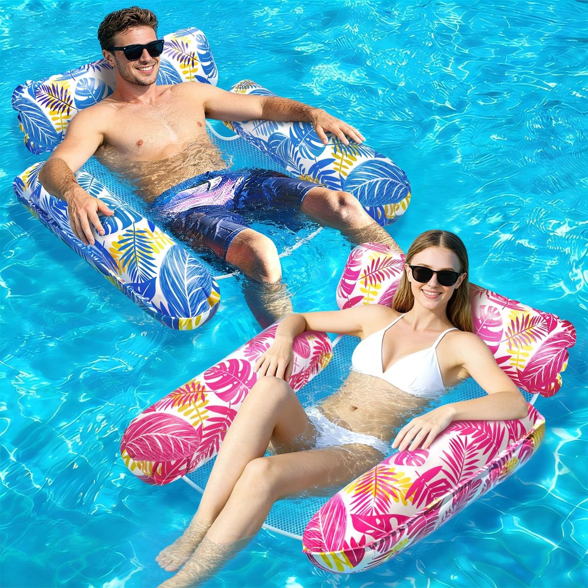 Dailygoods- Luchtmatras 4-in-1 multifunctioneel - Waterhangmat - Opblaasbaar Zwembadspeelgoed - Luchtmatras Volwassenen - Gemakkelijk te dragen - Perfect zwembadaccessoire - Waterbed