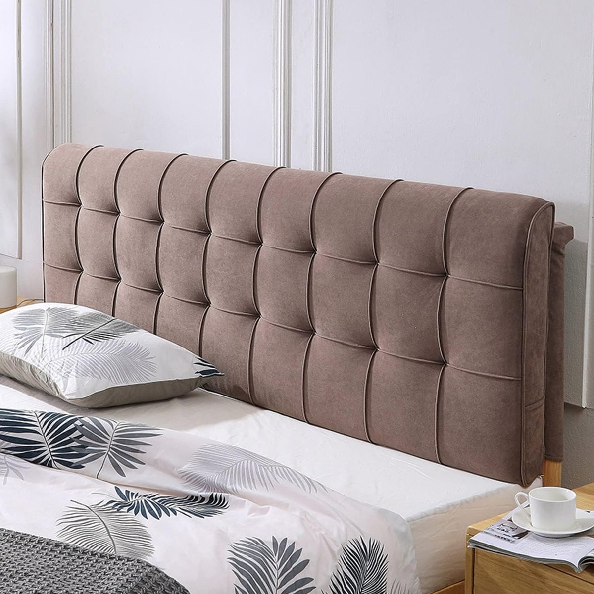 Hoofdbordkussen - Wandkussen - Comfortabel Lezen - Afneembare Hoes - 899 cm - Bruin
