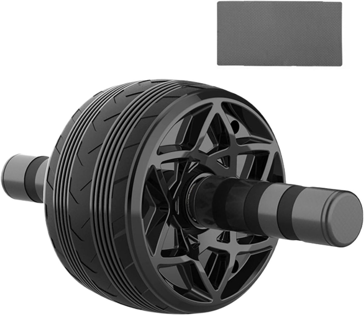 Buikspierroller - Core trainer - Krachtige training - Automatische rebound - 21x17x15 cm - Zwart