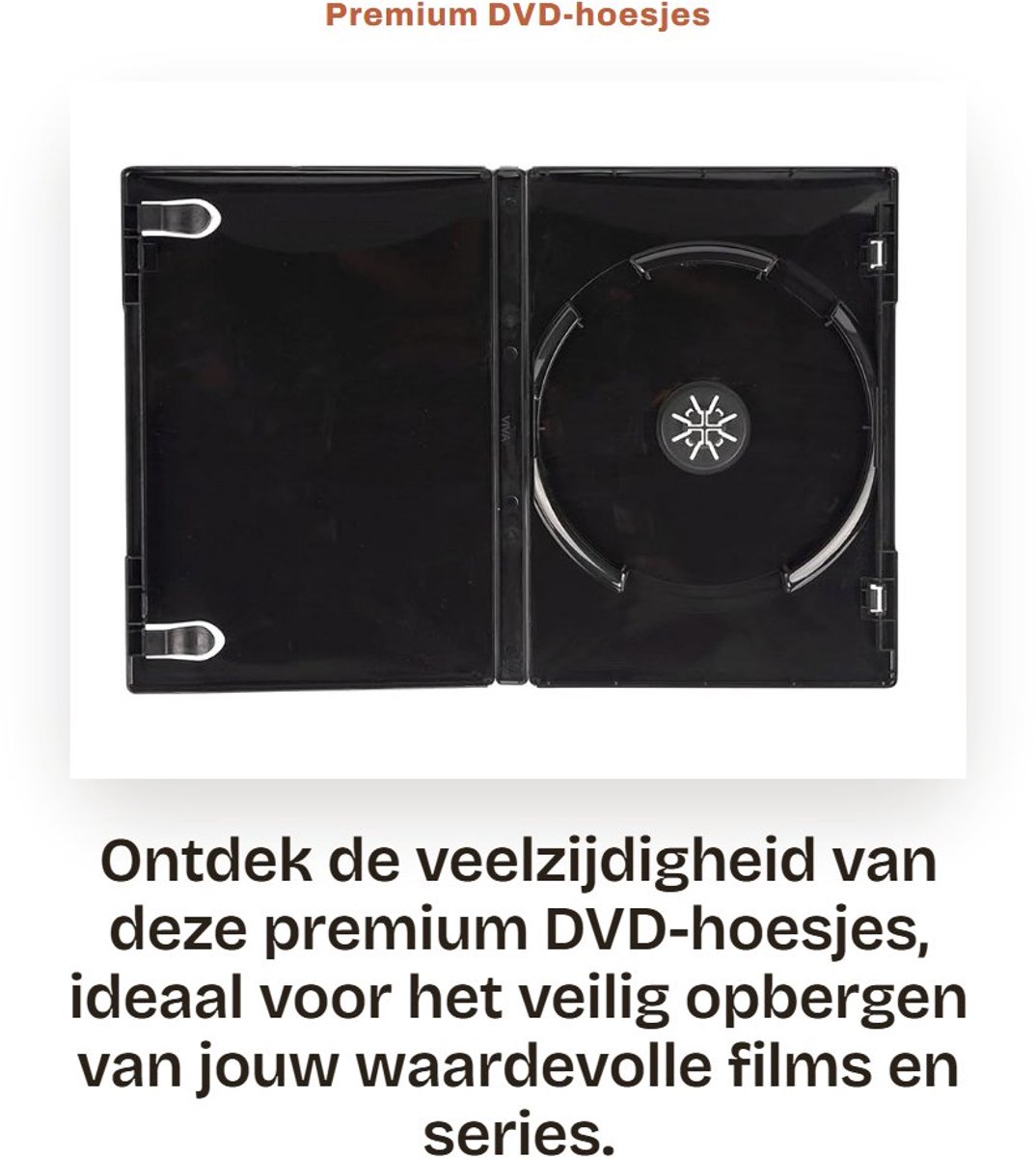 Dailygoods- DVD-Hoesjes Premium Kwaliteit - Enkele Hoesjes - Rugbreedte 14 mm - Transparant Buitenvak - Interne Boekjesclips - Schokbestendig Design - Dvd-case