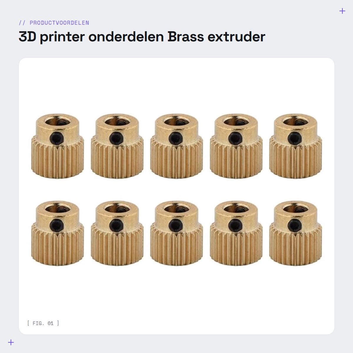 Dailygoods- Extruderwiel 10 Stuks - Messing Aandrijfwiel - 26/40 Tanden - Voor MK7/MK8 - Buitendiameter 11 mm - Duurzaam Aandrijfdeel
