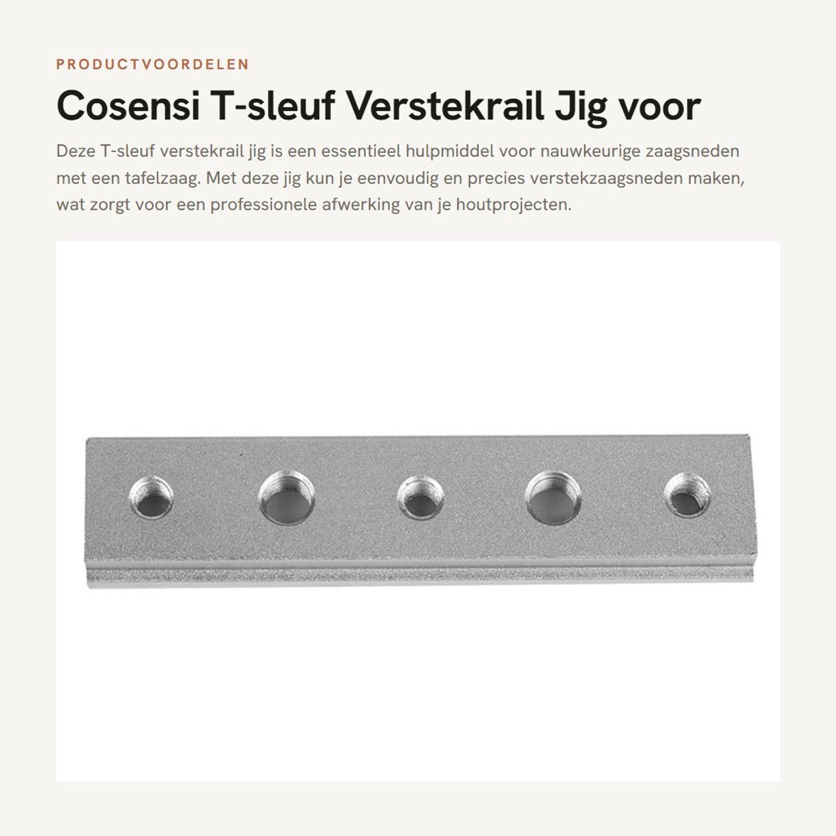 Dailygoods- Verstekrail 100 mm - Aluminium T-sleuf - T-schroefbevestigingssleuf - Geschikt voor T-bouten - Snelspanners - Hoogwaardige kwaliteit - Zaagrail