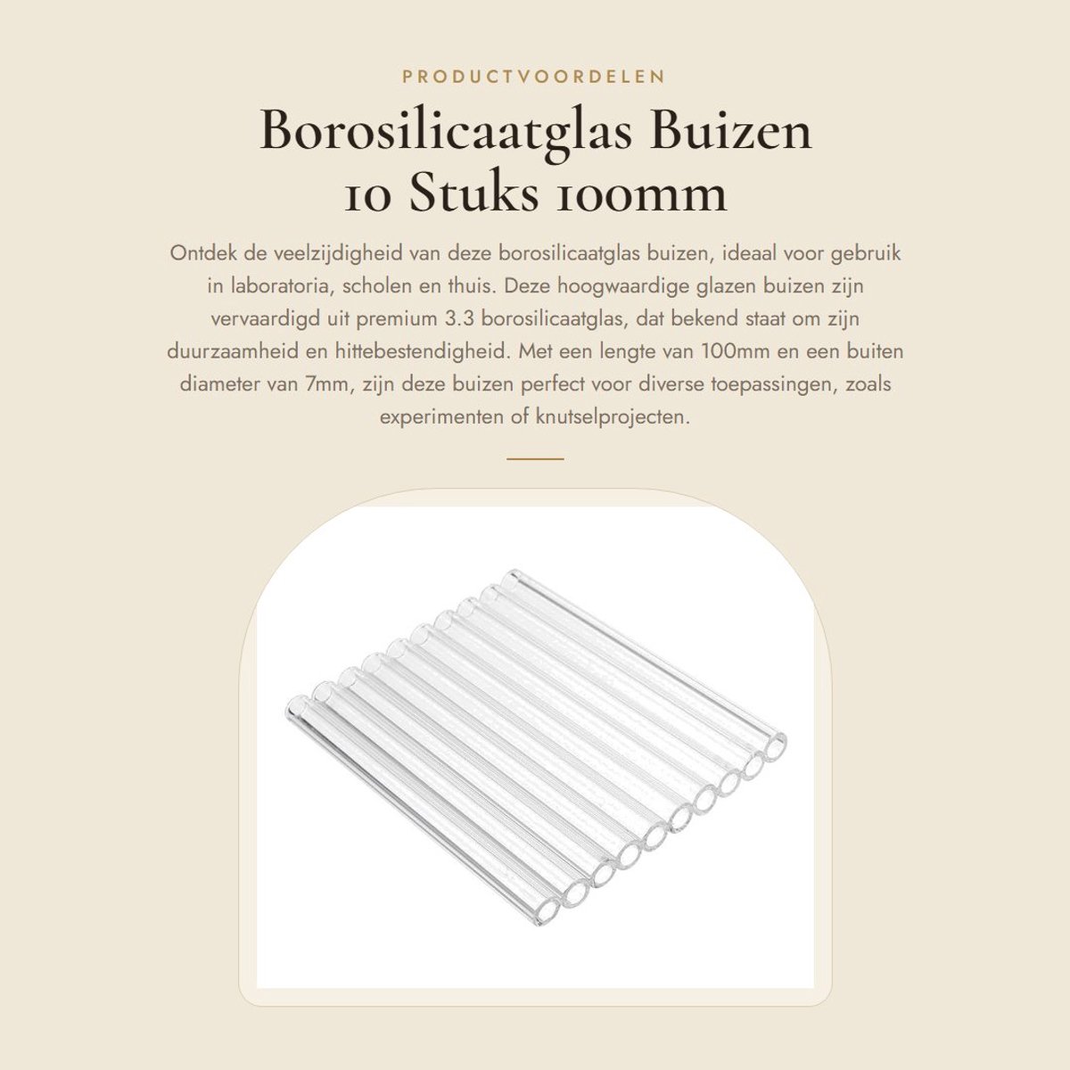 Dailygoods- Blaasbuis 100Mm - 10 Stuks - Borosilicaatglas - Dikte 1Mm - Buiten Diameter 7Mm - Hittebestendig - Glasbuis