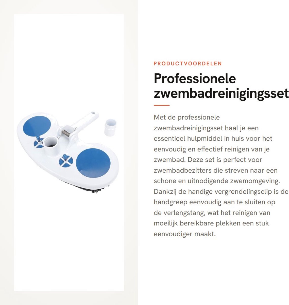 Dailygoods- Vuilzuigkop Professionele Zwembadreinigingsset - Zwembadstofzuiger - Bodemzuiger - Accessoires - Lichtgewicht - Drukontlastingsventiel
