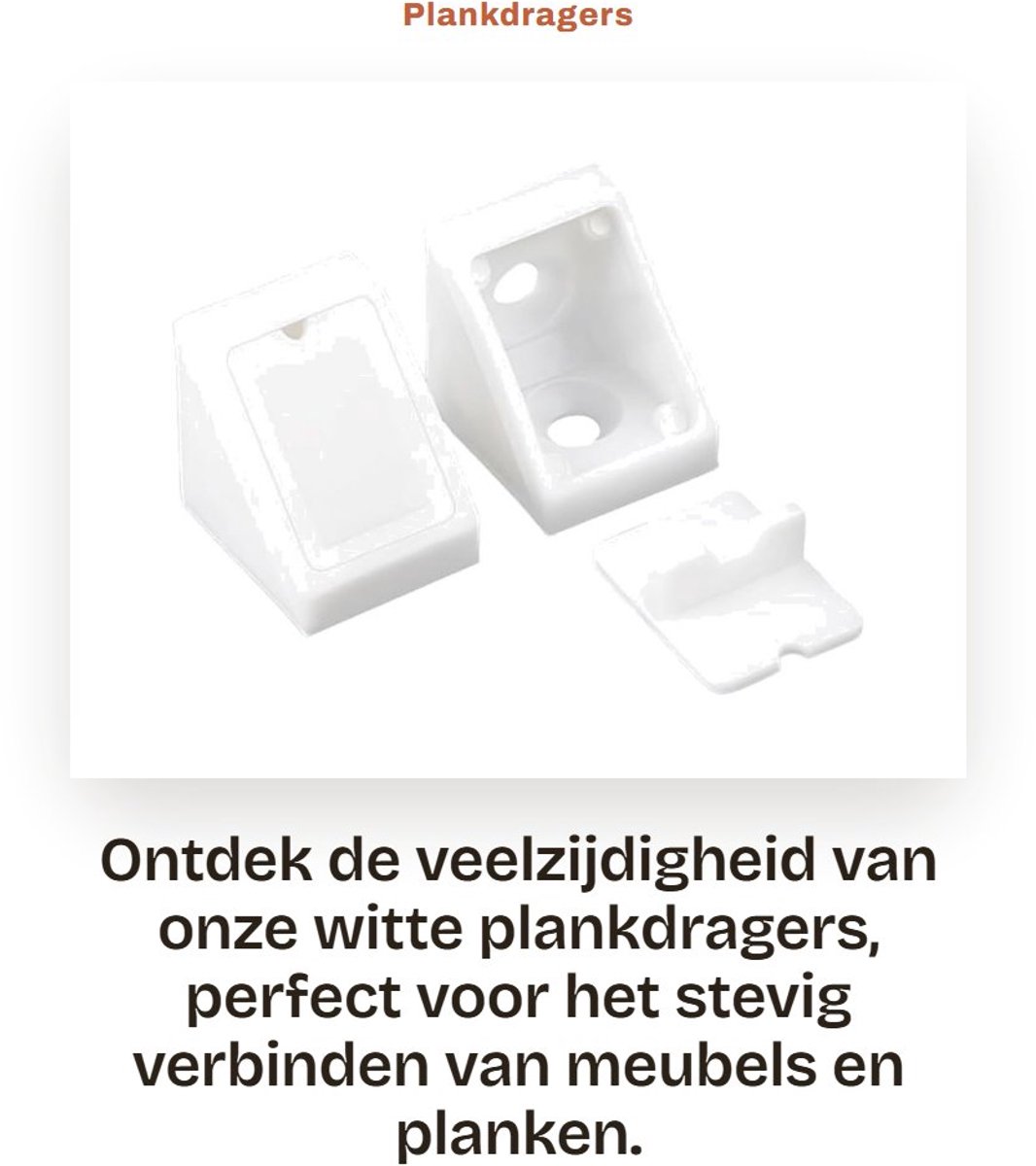 Dailygoods- Plankdragers 20 Stuks - Witte Hoekverbindingen - Kunststof 90 Graden - Hoeksteun - Schroeven Niet Inbegrepen - Rechthoekig - Hoeksteunen