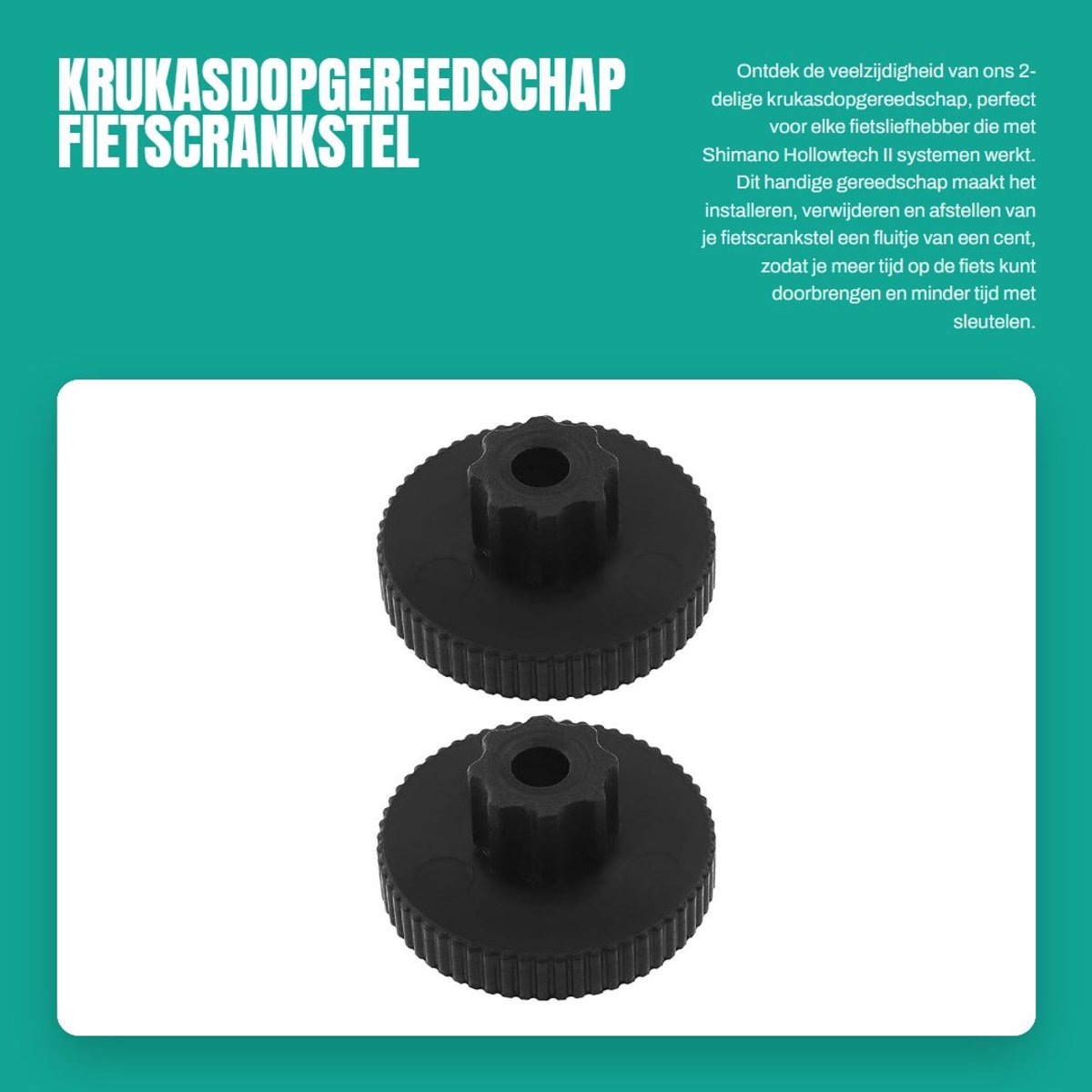 Dailygoods- Krukasdopgereedschap 2-delig - Compatibel met Shimano Hollowtech II - Fietscrankstel - Moersleutelgereedschap - Kunststof - Eenvoudig te gebruiken - Fietsgereedschap