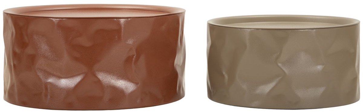 Mauro Ferretti Bijzettafel Norimberga Coffee Table Set 2 Pcs Ø 62×30 cm Rood