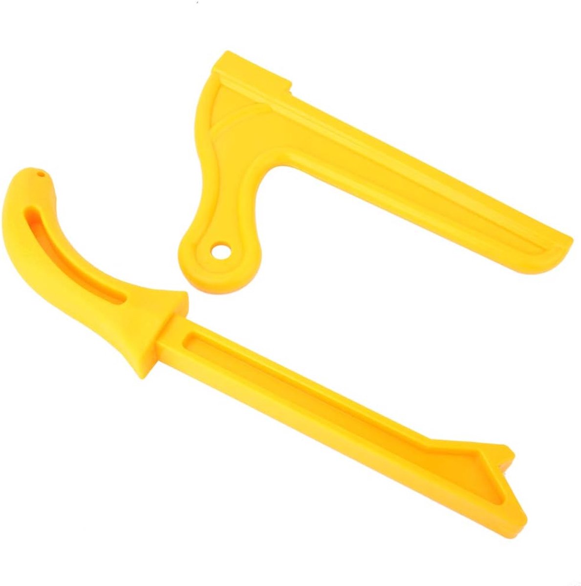Veiligheid Duwstok - Houtbewerking Tool - Hout Zagen - Verbeterde Zichtbaarheid - 2 Stuks - Geel