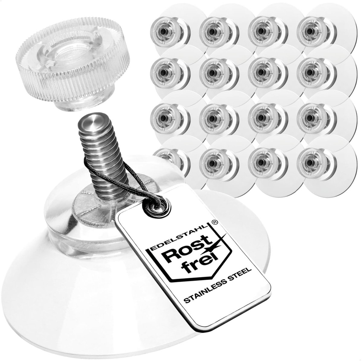 Dailygoods- Zuignappen Ø 30 mm - Extra sterke grip op gladde oppervlakken - M4-schroefdraad - Transparant - Eenvoudige montage zonder boren - Stevige grip - Zuignap