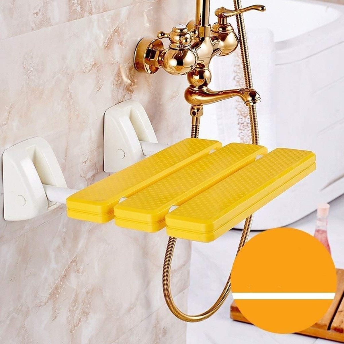 Opvouwbare Douchekruk - Wandstoel - Veilig Douchen - Ruimtebesparend - 33x40cm - Wit