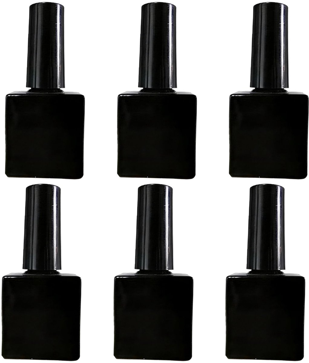 Dailygoods- Nagellakfles 10 ml - 6 Stuks - Lege Glas Flessen - Navulbare Containers - Antislip Penseel - Lekvrij Ontwerp - Nagellakcontainers