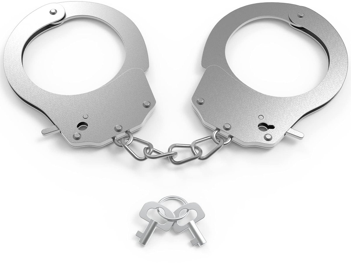 Dailygoods- Handboeien Metalen - Handboeien Kinderen - Politie Accessoires - Cosplay - Speelgoed Handboeien - Dubbel Slot 12x12 cm - Speelgoedhandboeien