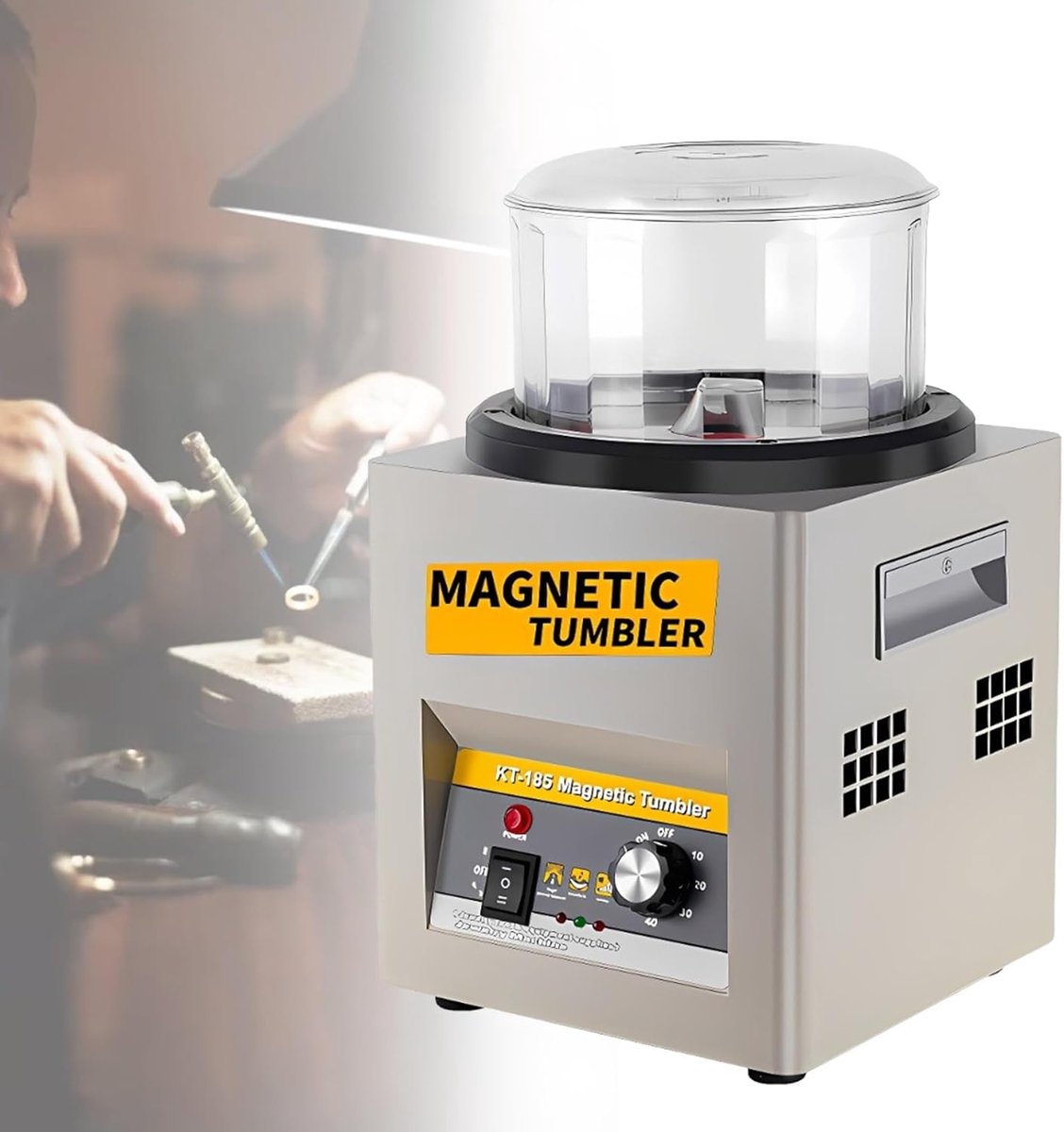 Magnetische Polijster - Sieraden Machine - Metaal Polijsten - Bidirectionele Rotatie - 800g Capaciteit - One Color
