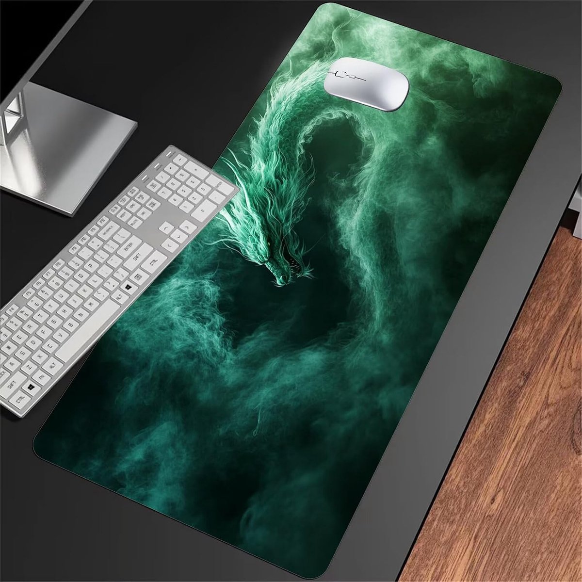 Grote Muismat - Bureau Onderlegger - Soepel Gamen - Antislip Basis - 90x40 cm - Abstract Draak