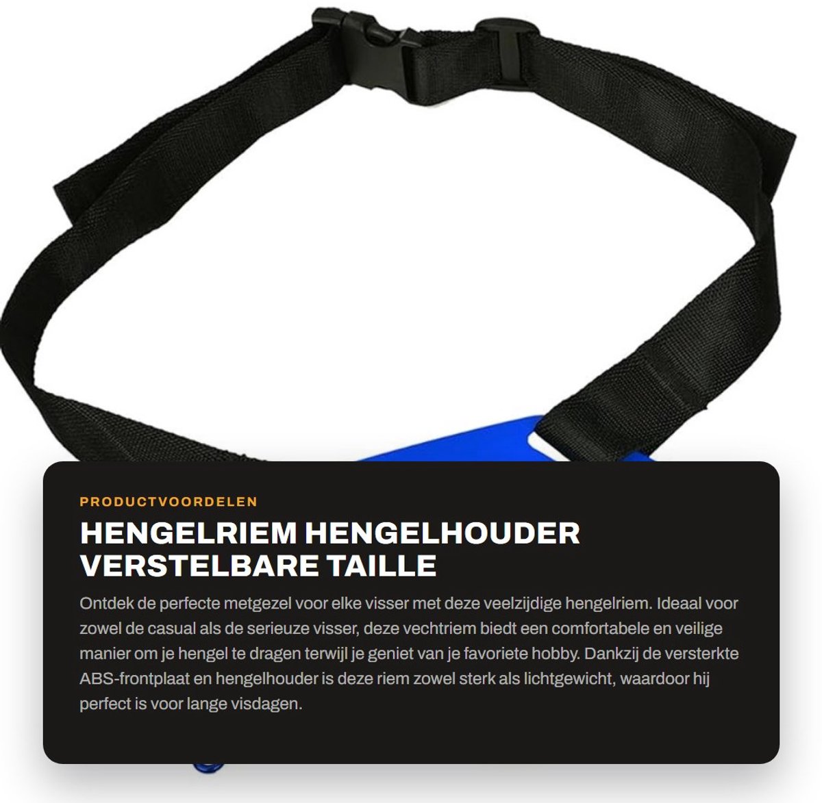 Dailygoods- Hengelhouder Verstelbaar - Vechtriem - Heupriem - Bootvissen - Rotsvissen - Corrosiebestendig - Vissenriem