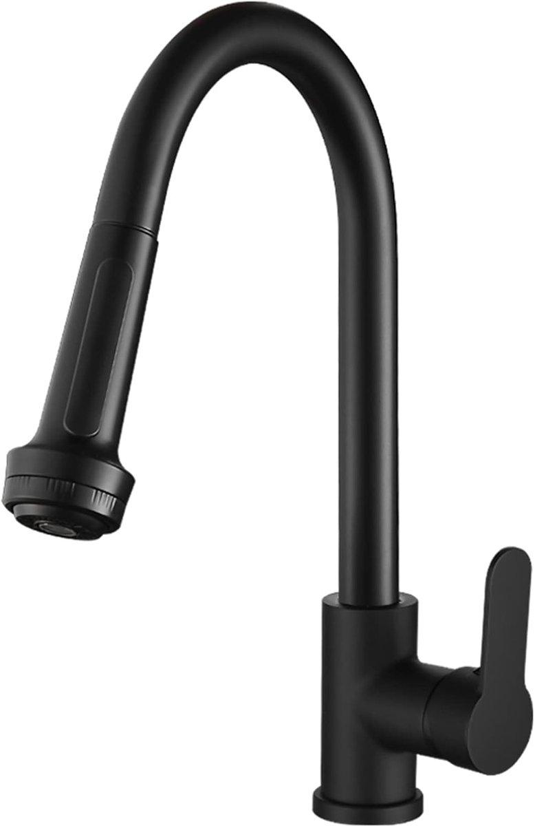 Keukenkraan Uittrekbaar - Spoelbak Kraan - Snel Vullen - Messing Uitloop - 60 cm Slang - Z