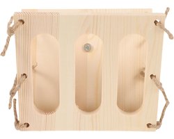 Houten Hooirek - Voerhouder Kleine Dieren - Voer Georganiseerd Houden - Grote Capaciteit Ontwerp - 16.5cm Lengte - Natuurlijk Hout