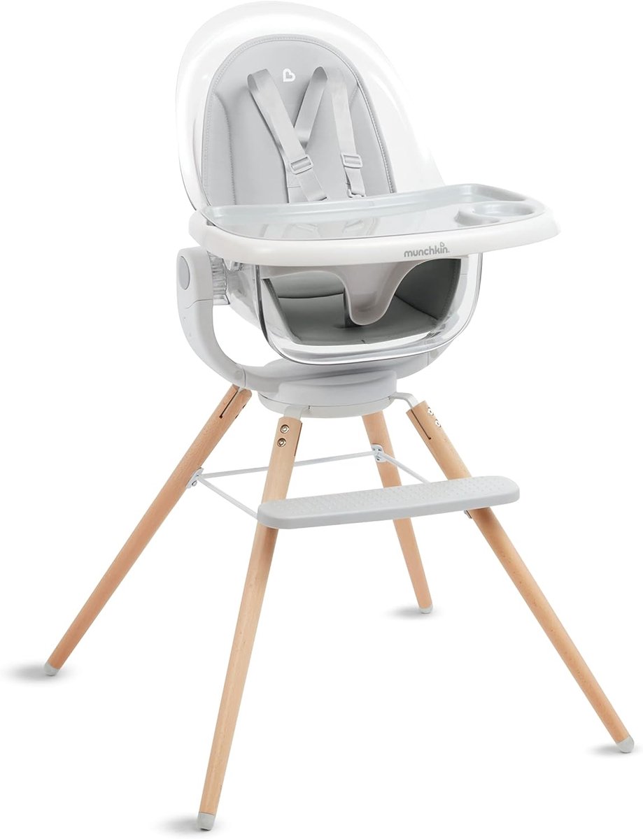 Baby Kinderstoel - Eetstoel Peuter - Gemakkelijk Voeden - 360 Graden Draaibaar - 51 x 45 x 61.5 cm - Wit
