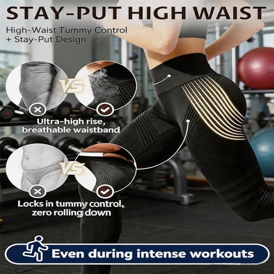 Dailygoods- Compressielegging Dames Hoge Taille - 3D Anti-Cellulitis - Push-Up Legging - Lymfedrainage - Sportkleding - Ideaal voor Yoga/Sport - Sportlegging van Dailygoods — afbeelding 5