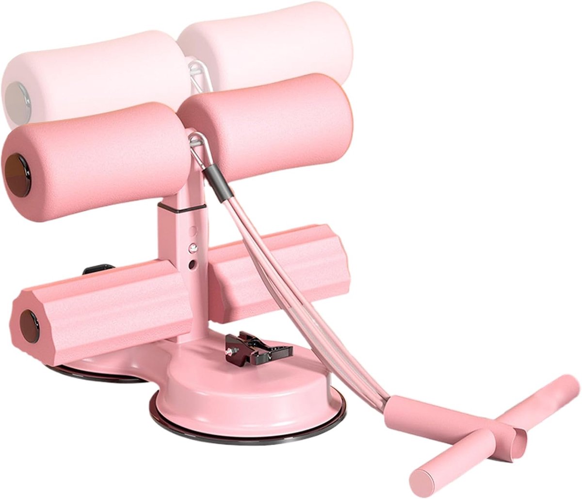 Buiktrainer Hulp - Core Trainer - Thuis Fitness - Sterke Zuignap - 27 x 25.5 cm - Roze