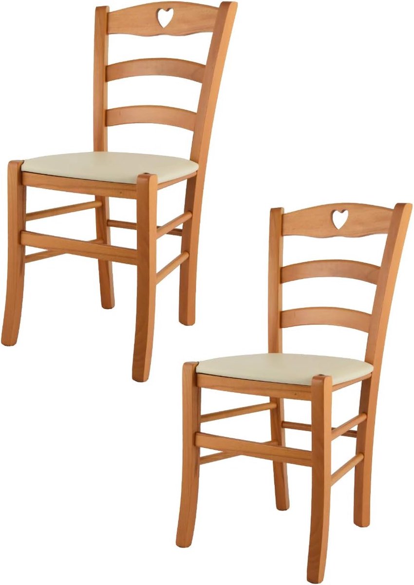 Stoelenset Keuken - Eetkamerstoelen - Comfortabel Zitten - Handgemaakt in Italië - Set van