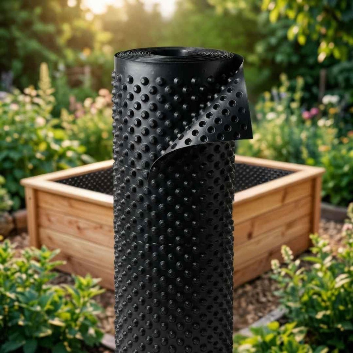Noppenfolie - Beschermfolie - Metselwerk Beschermen - Weekmakervrij HDPE - 100 cm breed - Zwart