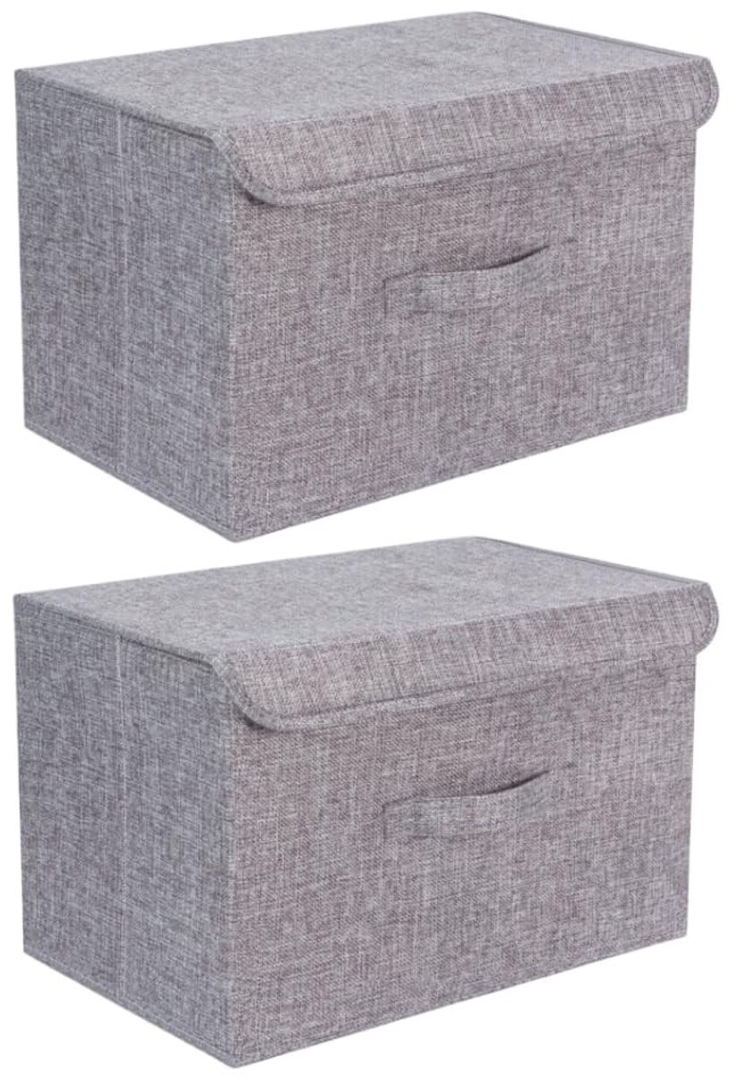 Dailygoods- Opbergdozen Stevig - Opbergdozen Met Deksel - Opvouwbaar - Stoffen - Voor Kleding/Speelgoed - 37*24*25cm (Grijs) - Opbergmanden
