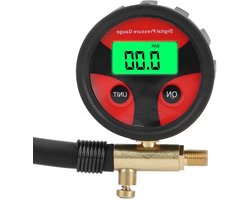 Digitale Bandenspanner - Luchtmeter Tester - Voertuig Onderhoud - Ingebouwde Ontluchting - Max 200 PSI - Zwart Grijs