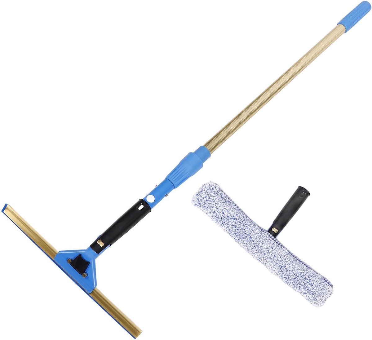 Raamwisser Set - Douchewisser Autoruitreiniger - Streeploos Reinigen - Telescopische Handgreep - 37 cm - Grijs