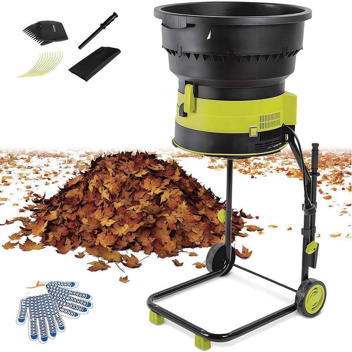 Elektrische Blad Mulcher - Tuinafval Versnipperaar - Compost Maken - Verstelbare Deeltjesgrootte - 8000 Tpm - Zwart