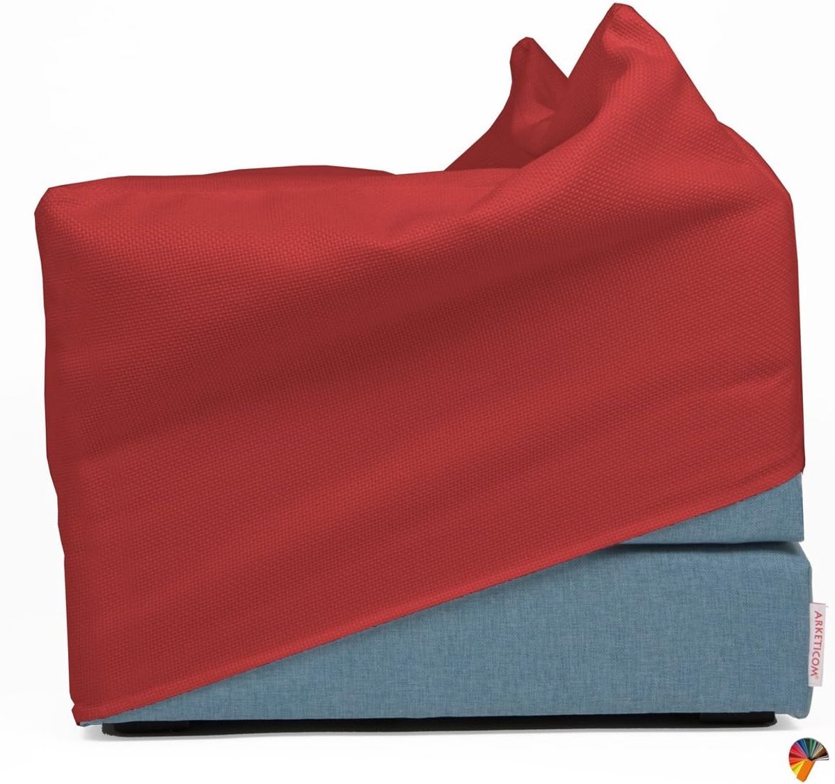 Uitklapbare Stoel - Poef Bed - Gast Ontvangen - Inclusief Extra Hoes - 70x63x42 cm - Blauw Roze