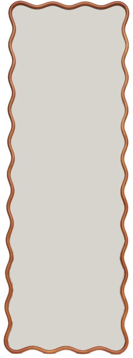 sweeek - Organische staande spiegel van rubberhout met stalen basis 172cm - cauline