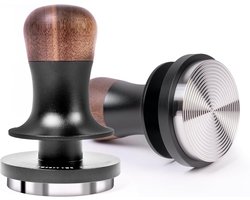 Koffietamper - Espresso stamper - Perfecte Espresso - Drukregeling - 58 mm - Walnoot